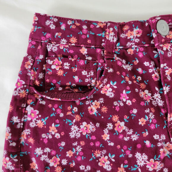 SO Shorts Juniors 7 Multicolor Mid Rise Womens Colorful Floral Pockets Maroon - Picture 12 of 14